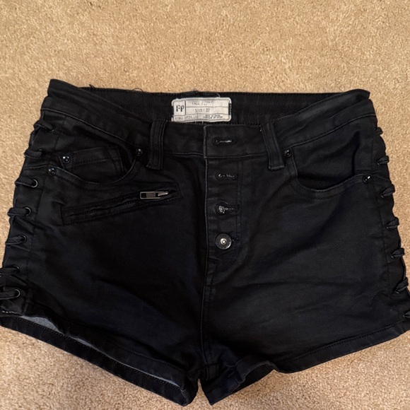 Free People Black Jean Shorts - Picture 1 of 6